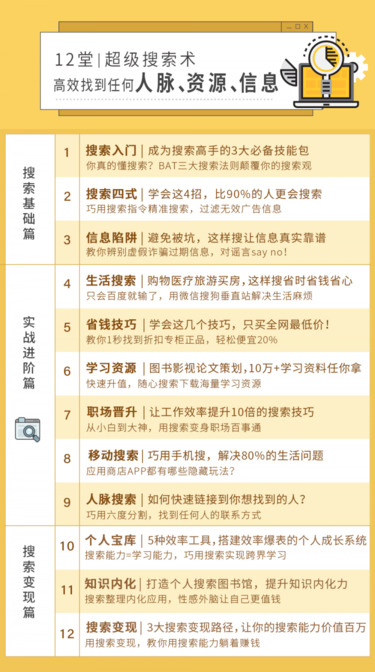  职场技能十点课堂用搜索提升收入，掌握最热门的职场技能